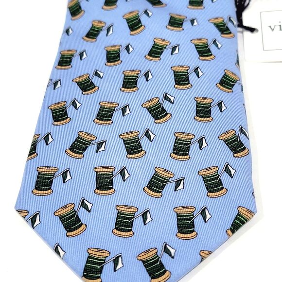 Vineyard Vines 100% Silk Tie Sewing Thread Spool The Spindler Custom Collection - Picture 2 of 11